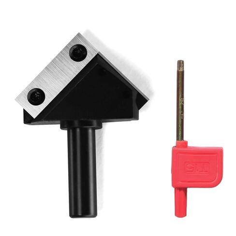 12mm 12.7mm Shank 90 Degree V Groove Router Bit Milling Cutter Replaceable Carbide Inserts Cutters for CNC Milling Machine(L30xD60xd12.7mm) in Kuwait