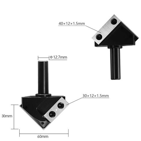 12mm 12.7mm Shank 90 Degree V Groove Router Bit Milling Cutter Replaceable Carbide Inserts Cutters for CNC Milling Machine(L30xD60xd12.7mm) in Saudi Arabia