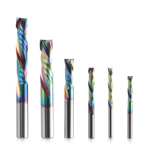 20Pcs 3.175 to 10mm Two Flutes UP Down Cut Coating Milling Cutter Woodwork 2F End Mill(20Pcs 4x22x45L) in Kuwait