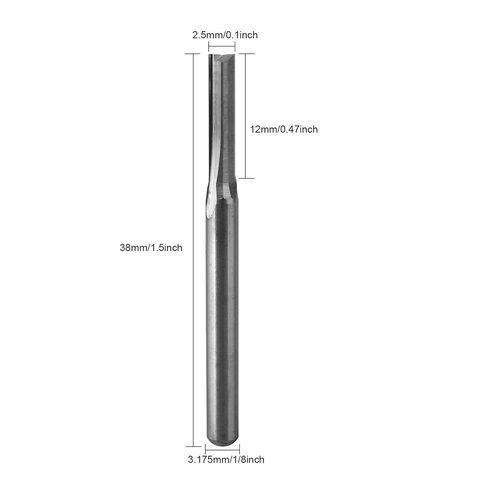 10pcs 3.175x2.5x12mm Double Flute Straight Slot Cutters CNC Router Bits in Kuwait