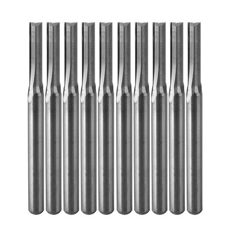 10pcs 3.175x2.5x12mm Double Flute Straight Slot Cutters CNC Router Bits in Kuwait