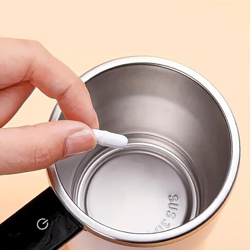 Temperature Display Automatic Stirring Cup, a Self-Stirring Coffee Mug with Temperature Display Function, Travel Water Cup, White in Saudi Arabia