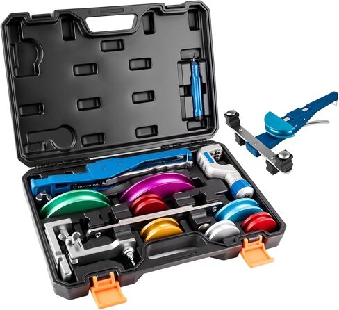 Beaiguna 15 قطعة أداة ثني الأنابيب النحاسية، مجموعة أدوات ثني الأنابيب Hvac لـ 1/4"-7/8" O.D. الأنابيب، 90 درجة للأمام/الخلف لثني الأنبوب مع 7 رؤوس، أداة ثني نحاسية مطورة لتكييف الهواء Hvac in Kuwait