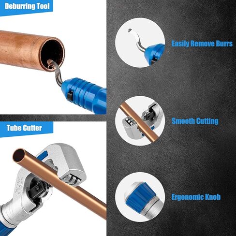 Beaiguna 15 قطعة أداة ثني الأنابيب النحاسية، مجموعة أدوات ثني الأنابيب Hvac لـ 1/4"-7/8" O.D. الأنابيب، 90 درجة للأمام/الخلف لثني الأنبوب مع 7 رؤوس، أداة ثني نحاسية مطورة لتكييف الهواء Hvac in Kuwait