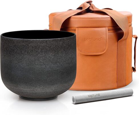 TOPFUND 440 Hz F Note Crystal Singing Bowl 8 Inch Heart Chakra with Heavy Duty Carrying Case and Suede Mallet in Saudi Arabia