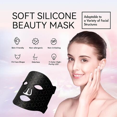 Red Light Therapy Mask for Face – FSA/HSA Eligible, 7-Color Skin Rejuvenation Facial Mask with 400 LEDs, 850nm Infrared, 2000mAh Remote – Anti-Aging, Acne, Wrinkle Care at Home in Saudi Arabia
