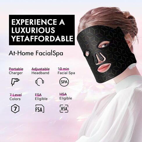 Red Light Therapy Mask for Face – FSA/HSA Eligible, 7-Color Skin Rejuvenation Facial Mask with 400 LEDs, 850nm Infrared, 2000mAh Remote – Anti-Aging, Acne, Wrinkle Care at Home in Saudi Arabia
