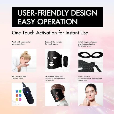 Red Light Therapy Mask for Face – FSA/HSA Eligible, 7-Color Skin Rejuvenation Facial Mask with 400 LEDs, 850nm Infrared, 2000mAh Remote – Anti-Aging, Acne, Wrinkle Care at Home in Saudi Arabia