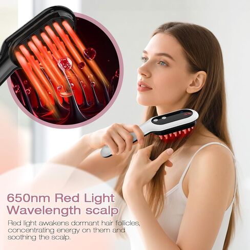 AFFLAT 3-in-1 Hair Care Comb with Red & Blue Light Therapy, Scalp Massager for Men and Women, Soothing Vibration for Relaxation in Saudi Arabia