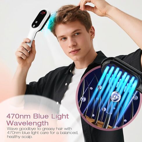 AFFLAT 3-in-1 Hair Care Comb with Red & Blue Light Therapy, Scalp Massager for Men and Women, Soothing Vibration for Relaxation in Saudi Arabia