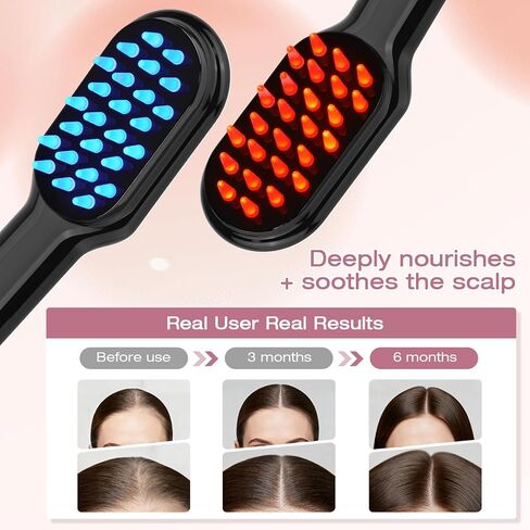 AFFLAT 3-in-1 Hair Care Comb with Red & Blue Light Therapy, Scalp Massager for Men and Women, Soothing Vibration for Relaxation in Saudi Arabia
