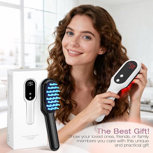 AFFLAT 3-in-1 Hair Care Comb with Red & Blue Light Therapy, Scalp Massager for Men and Women, Soothing Vibration for Relaxation in Saudi Arabia