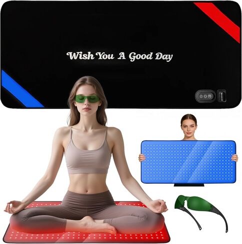 Red & Blue Light Therapy Mat for Body 33"×17" – 360 LEDs Infrared Light Pad (460nm + 660nm + 850nm) for Back, Waist, Knees & Joints Pain Relief, 60W Red Light Therapy Panel for Men & Women in Kuwait
