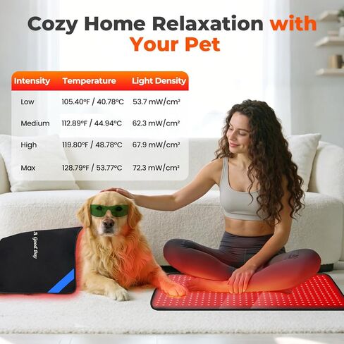 Red & Blue Light Therapy Mat for Body 33"×17" – 360 LEDs Infrared Light Pad (460nm + 660nm + 850nm) for Back, Waist, Knees & Joints Pain Relief, 60W Red Light Therapy Panel for Men & Women in Kuwait