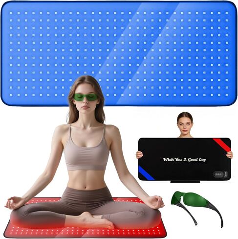 Red & Blue Light Therapy Mat for Body 33"×17" – 360 LEDs Infrared Light Pad (460nm + 660nm + 850nm) for Back, Waist, Knees & Joints Pain Relief, 60W Red Light Therapy Panel for Men & Women in Kuwait