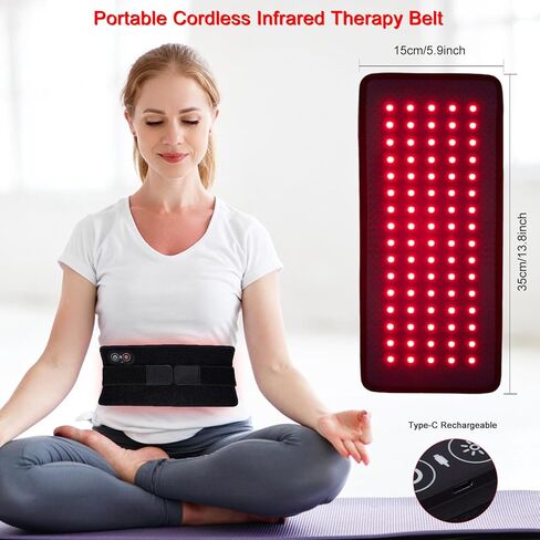 Red Light Therapy Belt Infrared Light Therapy Pad with Portable Battery, 660nm 850nm Full Body Red Light Mat Therapy for Back Knee Feet Shoulder Neck Waist Hands Legs Hips in Saudi Arabia