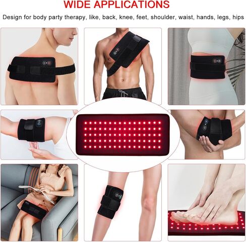 Red Light Therapy Belt Infrared Light Therapy Pad with Portable Battery, 660nm 850nm Full Body Red Light Mat Therapy for Back Knee Feet Shoulder Neck Waist Hands Legs Hips in Saudi Arabia