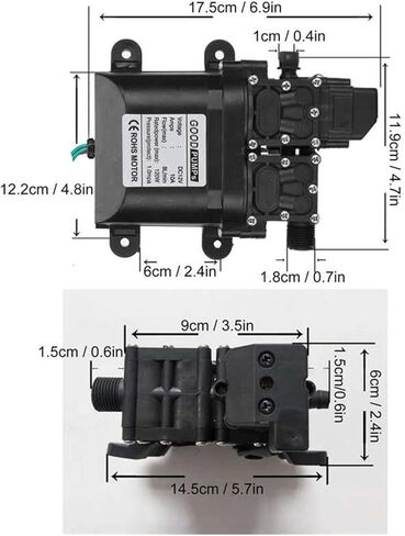 DC 12V 120W High Pressure Self-Priming Diaphragm Water Pump 8L Large Water Pump with Automatic Pressure Switch for Lawn in Saudi Arabia