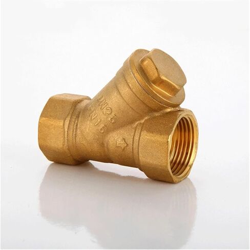 1PCS 1/2" 3/4" 1" BSPP Internal Thread Y-Shaped Thickened Brass Filter Valve Connector for Booster Pump Heating Pipe(3/4",NO Switch) in Kuwait