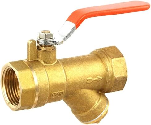 1PCS 1/2" 3/4" 1" BSPP Internal Thread Y-Shaped Thickened Brass Filter Valve Connector for Booster Pump Heating Pipe(3/4",NO Switch) in Kuwait