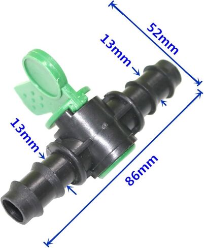 5 Pcs Valve with Double Barb Irrigation Water Flow Control Hose Connection Size 13mm Used to Homebrew Drip Irrigation System in Kuwait