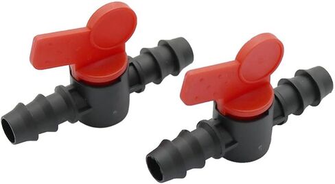 5 Pcs Valve with Double Barb Irrigation Water Flow Control Hose Connection Size 13mm Used to Homebrew Drip Irrigation System in Kuwait