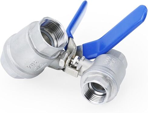 2PCS 1/2" 1-1/2" Female Thread 304 Stainless Steel Two Piece 2P Ball Valve for Water Oil Gas(1") in Kuwait