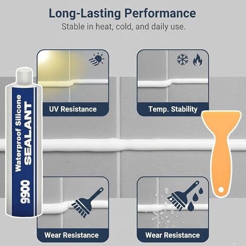 Waterproof Structural Adhesive Sealant - 9900 Super Bonding Glue, UV-Resistant Strong Sealing Compound for Roof, Bathroom, Tile, Multi-Surfaces (Clear) in Saudi Arabia