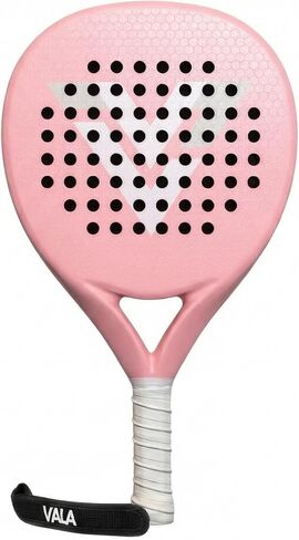 مضرب VALA One Padel - ألياف الكربون خفيفة الوزن، تصميم ممتص للصدمات، شكل دائري، ملمس إضافي للدوران والتحكم، Pala للرجال - النساء، مثالي للاعبين المبتدئين والمتوسطين in Saudi Arabia