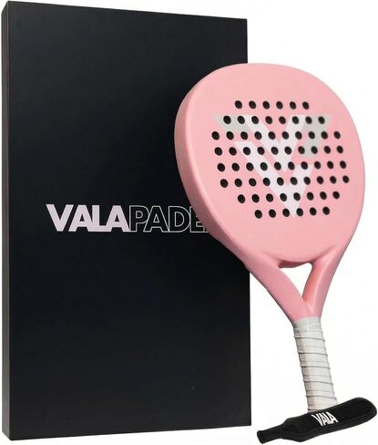 مضرب VALA One Padel - ألياف الكربون خفيفة الوزن، تصميم ممتص للصدمات، شكل دائري، ملمس إضافي للدوران والتحكم، Pala للرجال - النساء، مثالي للاعبين المبتدئين والمتوسطين in Saudi Arabia