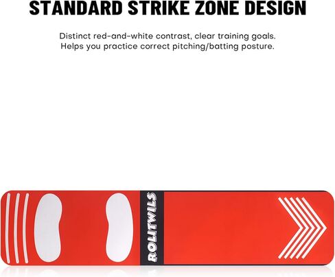 Softball Pitching Mat for Pitching Practice - Non-Slip Baseball Batting Mat with Footprint Guide for Young People Practice Backyard & Home Use - 54 x 12 inches Portable Lightweight in Saudi Arabia