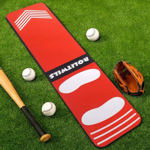 Softball Pitching Mat for Pitching Practice - Non-Slip Baseball Batting Mat with Footprint Guide for Young People Practice Backyard & Home Use - 54 x 12 inches Portable Lightweight in Saudi Arabia