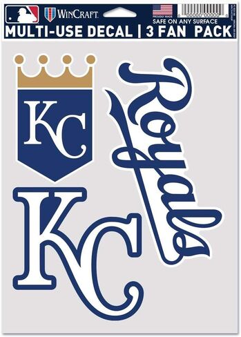 ملصق MLB Kansas City Royals متعدد الاستخدامات، 3 عبوات، ألوان الفريق، مقاس واحد in Saudi Arabia
