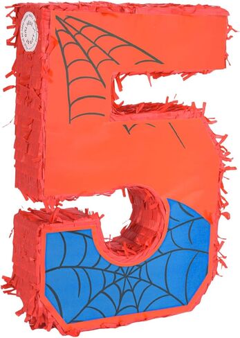 Superhero Birthday Decorations, Number 3 Spider Pinata 16 Inch with Piñata Stick, Blindfold, Confetti for Boys and Girls Kids Birthday Party Supplies (3th) in Saudi Arabia