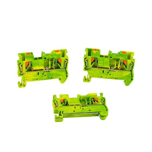 10pcs DIN Rail Ground Terminal Block PT-2.5PE Spring Connection Feed-Through Push-in PT2.5-PE Conductor in Saudi Arabia