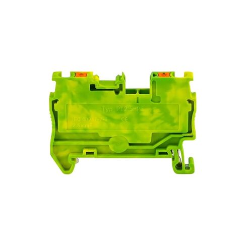 10pcs DIN Rail Ground Terminal Block PT-2.5PE Spring Connection Feed-Through Push-in PT2.5-PE Conductor in Saudi Arabia