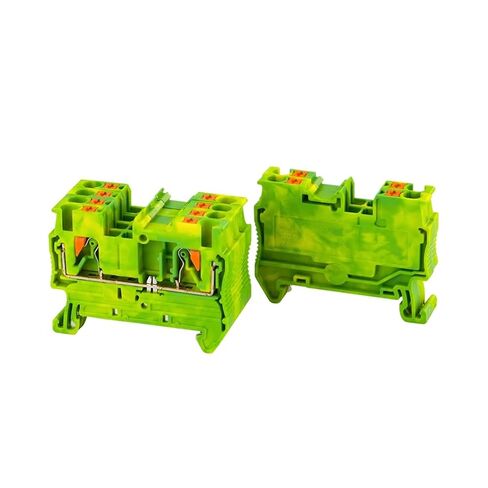 10pcs DIN Rail Ground Terminal Block PT-2.5PE Spring Connection Feed-Through Push-in PT2.5-PE Conductor in Saudi Arabia