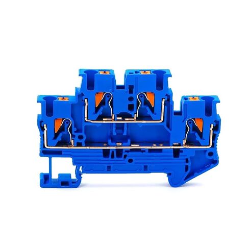 10pcs DIN Rail Terminal Block PTTB-2.5 Connector Double Layer Spring Terminal Block Wire Screw Type(Blue) in Saudi Arabia