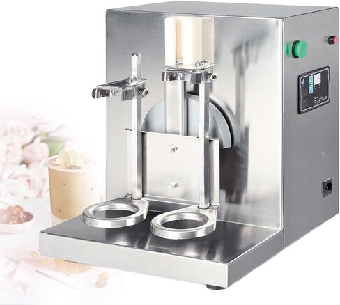 Professional Stainless Steel Double-Head Shaker Machine, Electric Automatic Mixer for Milk Tea, Cocktails & Beverages, 340 RPM, Timer (1-120s), Ideal for Ice Cream Powder & Smoothies in Saudi Arabia