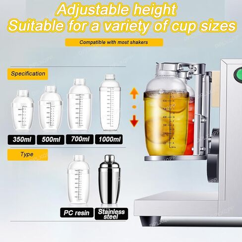 Professional Stainless Steel Double-Head Shaker Machine, Electric Automatic Mixer for Milk Tea, Cocktails & Beverages, 340 RPM, Timer (1-120s), Ideal for Ice Cream Powder & Smoothies in Saudi Arabia
