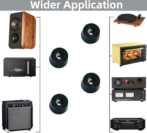 أقدام عزل مكبر الصوت 4 عبوات مع براغي - وسادات تخميد اهتزاز مطاطية شديدة التحمل مقاس 1.27 بوصة لمكبرات صوت الجيتار ومكبرات الصوت والأقراص الدوارة ومعدات الصوت in Kuwait