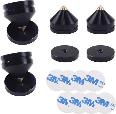 4Pcs 0.9x1in Speaker Isolation Feet Single-Sided 3M Adhesives Speaker Spike Pads with Non-Slip Rubber Rings for Amplifier Turntable Subwoofer Audio Speaker CD Player DAC Recorder(Silver) in Saudi Arabia