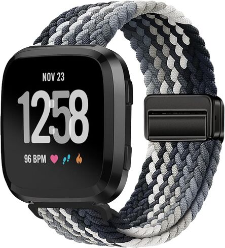 حزام مطاطي لسوار Fitbit-Versa-2 للنساء والرجال - حزام بديل مسامي لملحقات ساعة Fitbit Versa 2 / Versa/Versa Lite/Versa SE، قوس قزح in Kuwait