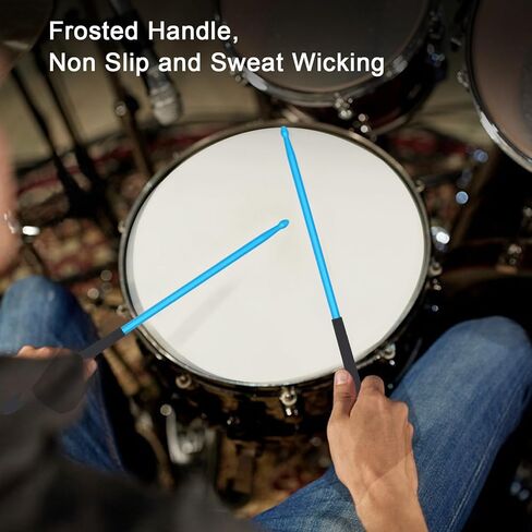 5A Drum Stick, 1 Pair Professional Non Slip Handle Aluminium Alloy Drumsticks for Adults Musical Instrument, Live Performance Drum Kit Practice Accessories (Blue) in Saudi Arabia