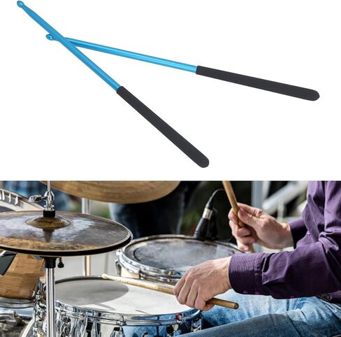 5A Drum Stick, 1 Pair Professional Non Slip Handle Aluminium Alloy Drumsticks for Adults Musical Instrument, Live Performance Drum Kit Practice Accessories (Blue) in Saudi Arabia
