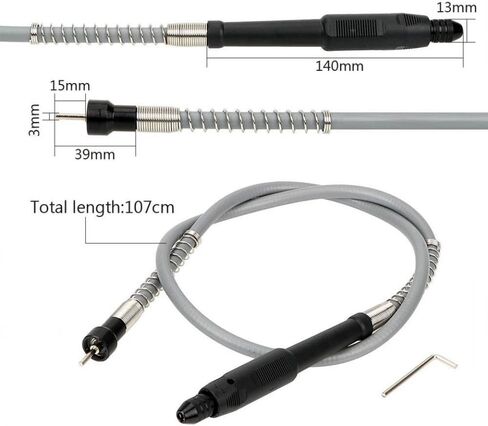 طاحونة بمقبض عمود مرن مع 0. 3-3. عمود مثقاب ناعم مرن مقاس 2 مم متوافق مع أدوات مثل Dremel 3000 وملحقات الأدوات الكهربائية المشابهة in Saudi Arabia