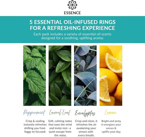 جوهر الأنف الناشر الدائري | خلطات مميزة للزيوت العطرية | الروائح الأنف الدائري | مشبك رائحة شخصي للسفر والعمل والاستخدام اليومي | صنع في الولايات المتحدة الأمريكية | تنفس بسهولة | 5 عبوات in Kuwait