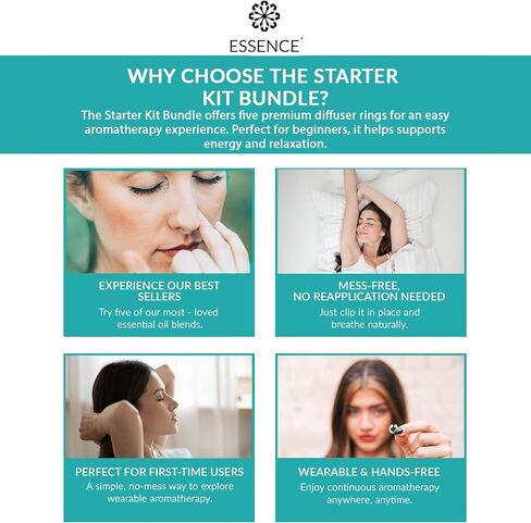 جوهر الأنف الناشر الدائري | خلطات مميزة للزيوت العطرية | الروائح الأنف الدائري | مشبك رائحة شخصي للسفر والعمل والاستخدام اليومي | صنع في الولايات المتحدة الأمريكية | تنفس بسهولة | 5 عبوات in Kuwait