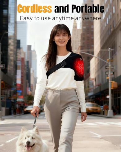 غلاف وسادة تدفئة الكتف الكهربائية| 3 إعدادات للحرارة قابلة للتعديل، لفافة كتف ساخنة لتخفيف الآلام | وسادة علاج ساخنة لاسلكية تعمل بمنفذ USB للأساور الدوارة، للرجال والنساء (لا يوجد بنك طاقة) in Kuwait