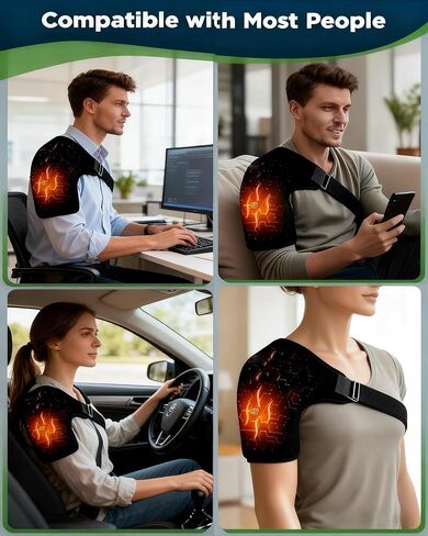 غلاف وسادة تدفئة الكتف الكهربائية| 3 إعدادات للحرارة قابلة للتعديل، لفافة كتف ساخنة لتخفيف الآلام | وسادة علاج ساخنة لاسلكية تعمل بمنفذ USB للأساور الدوارة، للرجال والنساء (لا يوجد بنك طاقة) in Kuwait